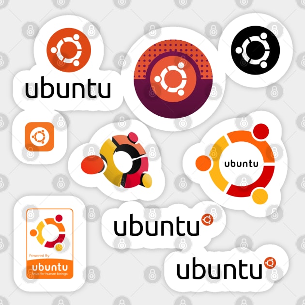 ubuntu sticker set Sticker by yourgeekside